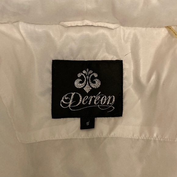 Dereon Cream Quilted Puffer Jacket with Faux Fur Hood - Picture 9 of 14